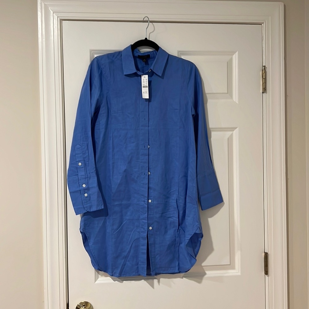 J. Crew linen swim cover/tunic button up shirt